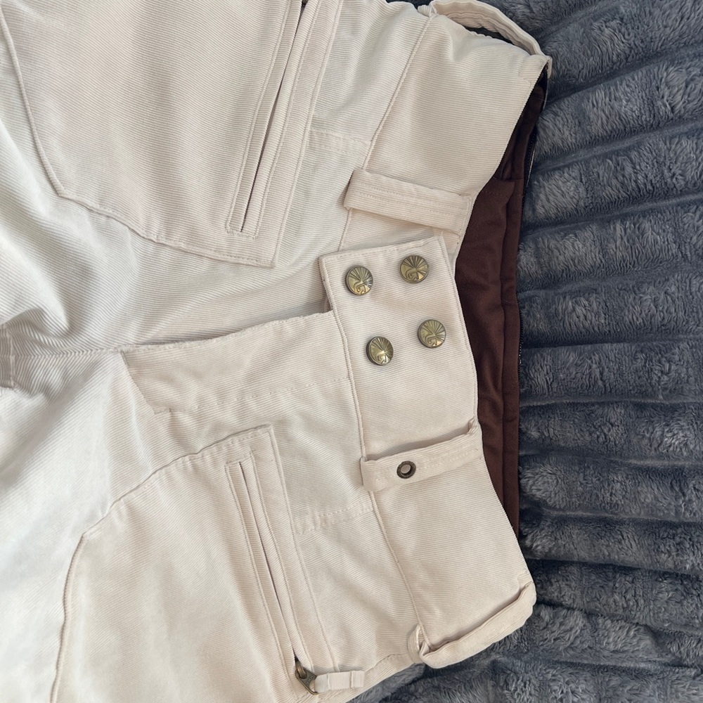 Burton Beige Corduroy Pants with Dark Brown Patch